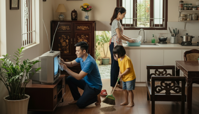 Trẻ làm việc nhà