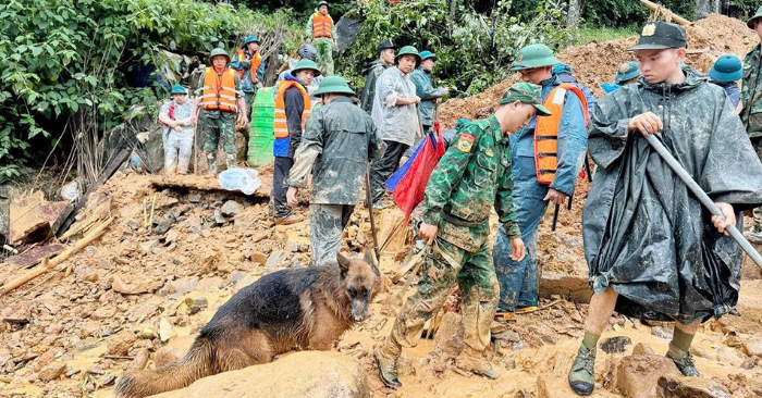 Chó nghiệp vụ được đưa vào tìm kiếm ở Tuyên Quang