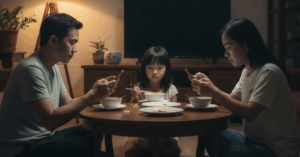 Cha mẹ nghiện điện thoại