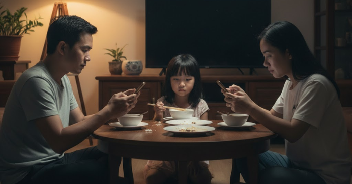 Cha mẹ nghiện điện thoại