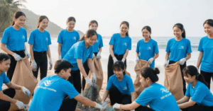 Trẻ học thiện nguyện