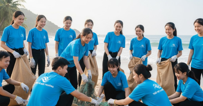 Trẻ học thiện nguyện