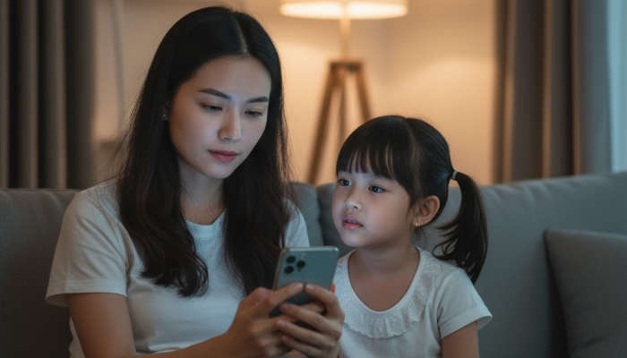 Cha mẹ nghiện điện thoại