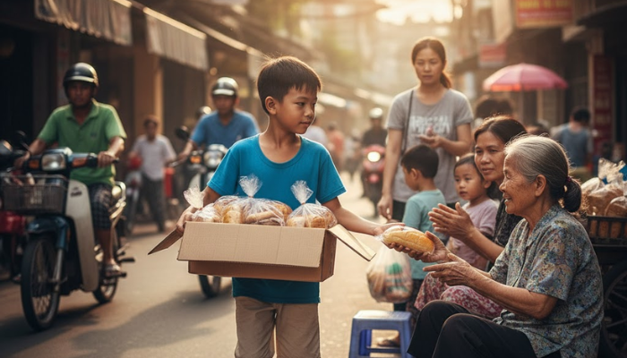 Trẻ học thiện nguyện