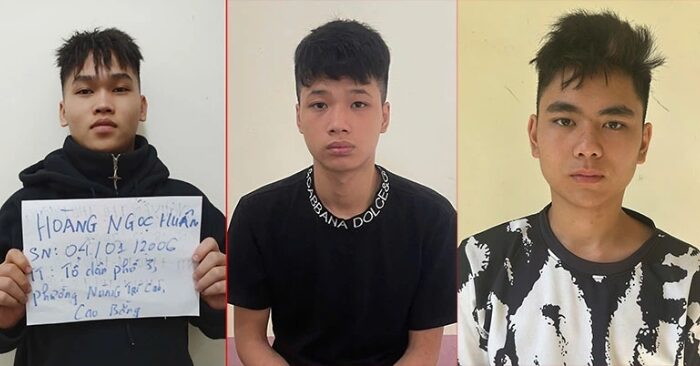 Các đối tượng Hoàng Ngọc Huân, Phạm Quang Linh và Bế Lý Hà Nam. (Ảnh: Báo Khai Mở)