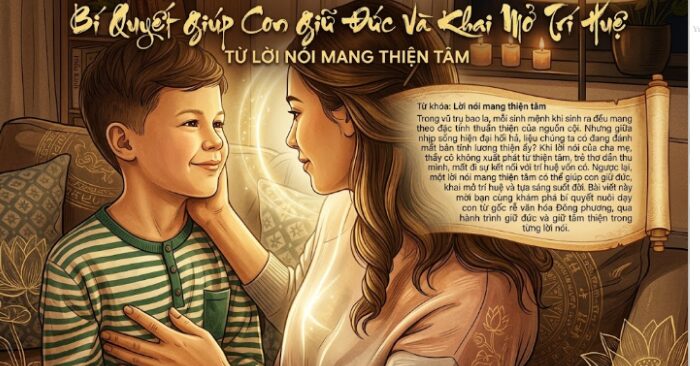 Lời nói mang thiện tâm giúp trẻ giữ đức và phát triển trí huệ. Cách giao tiếp đúng giúp con tự tin và trưởng thành vững vàng.