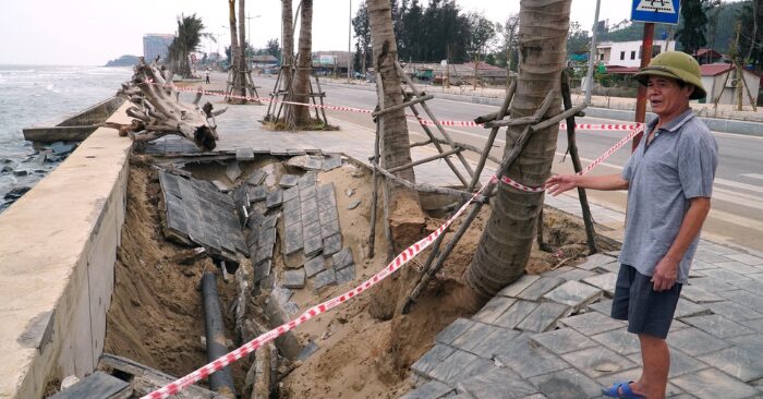 Sụt lún bờ kè Thanh Hóa: Dự án 220 tỷ đồng hư hỏng nghiêm trọng