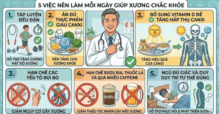 5 phương pháp thiết yếu giúp duy trì sức bền hệ xương và ngăn ngừa loãng xương