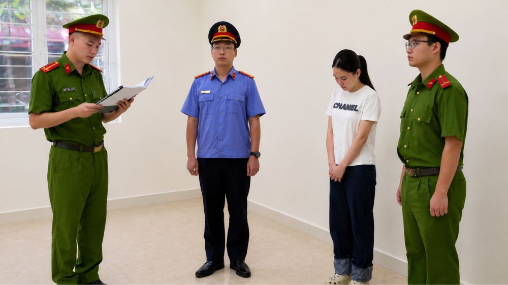 Phạm Thị Huyền bị khởi tố, bắt tạm giam; công an thu giữ 283 sản phẩm trang sức bằng vàng 18K trong vụ án.