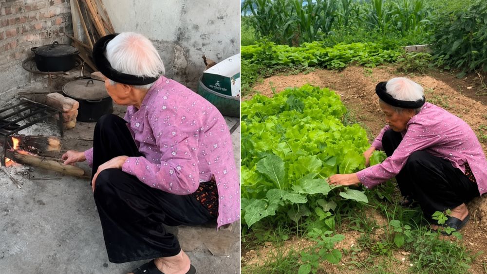 Cụ bà 95 tuổi ở Thái Nguyên vẫn tự trồng rau, nấu cơm bếp củi và chăm lo cuộc sống hằng ngày khiến nhiều người cảm phục.